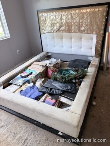 Before — Bedroom cleanout & bed removal